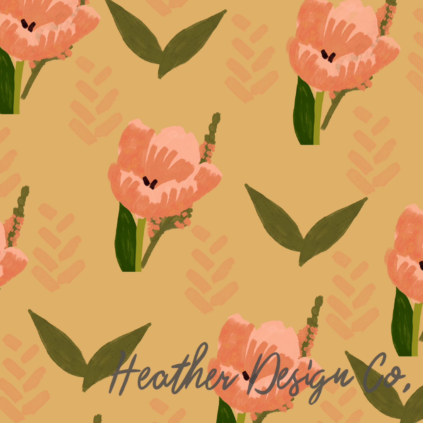 Mustard and Pink Floral